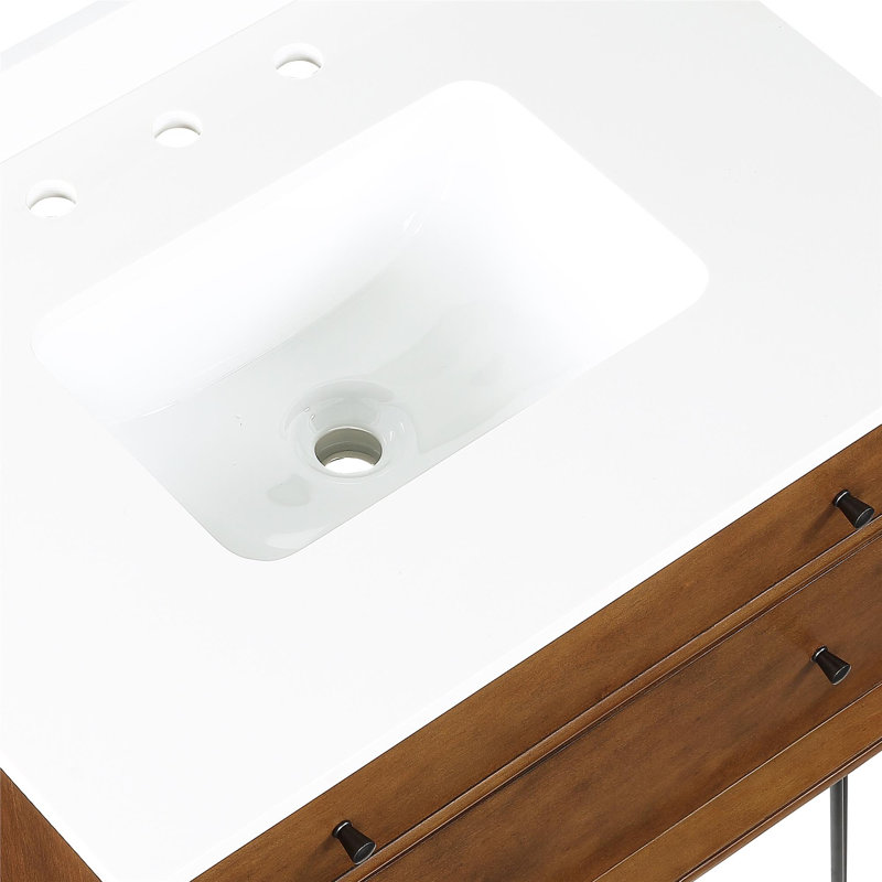 Dorel Living Tribecca 30'' Wall Mounted Single Bathroom Vanity with